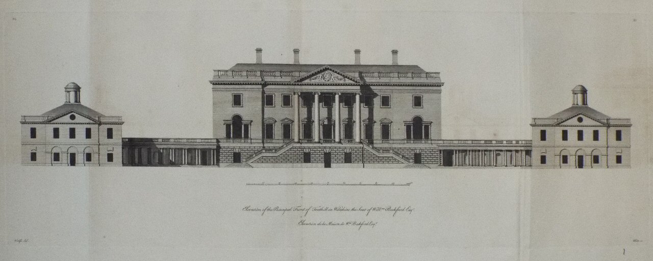 Print - Elevation of the Principal Front of Fonthill in Wiltshire, the Seat of Willm. Beckford Esqr. - 